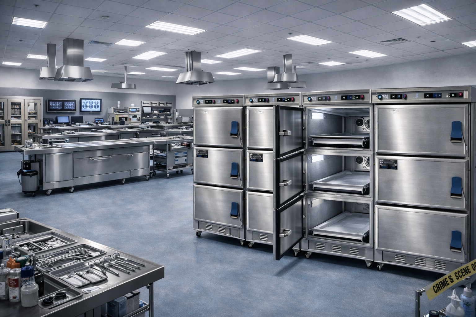 Paslanmaz çelik morg dolabı ve profesyonel morg soğutma sistemleri. Hastane, belediye ve cenaze hizmetleri için garantili üretim ve uygun fiyat.