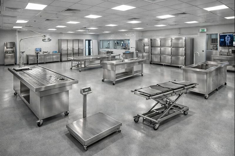 Paslanmaz hastane ekipmanları ve morg sistemleri. Enerji tasarruflu, hijyenik ve uzun ömürlü üretim.